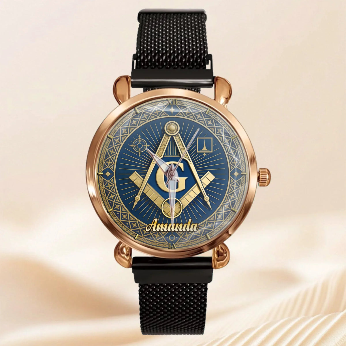 Masonic Square & Compass Customized Watch - Personalized Name – Timeless Fraternity Gift