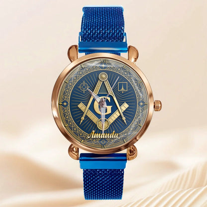 Masonic Square & Compass Customized Watch - Personalized Name – Timeless Fraternity Gift