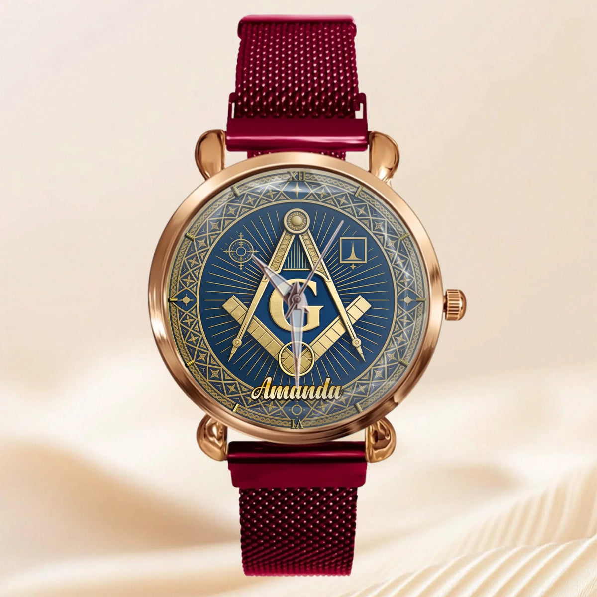 Masonic Square & Compass Customized Watch - Personalized Name – Timeless Fraternity Gift