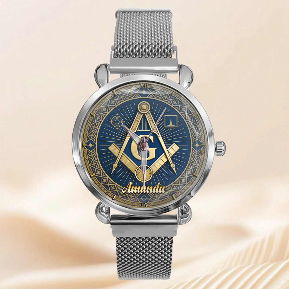Masonic Square & Compass Customized Watch - Personalized Name – Timeless Fraternity Gift