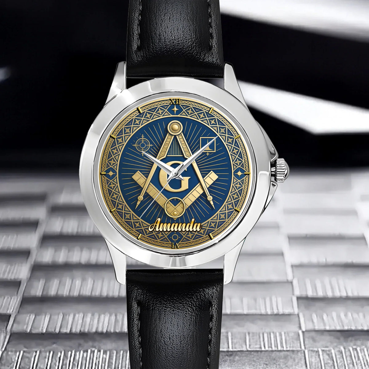 Masonic Square & Compass Customized Watch - Personalized Name – Timeless Fraternity Gift