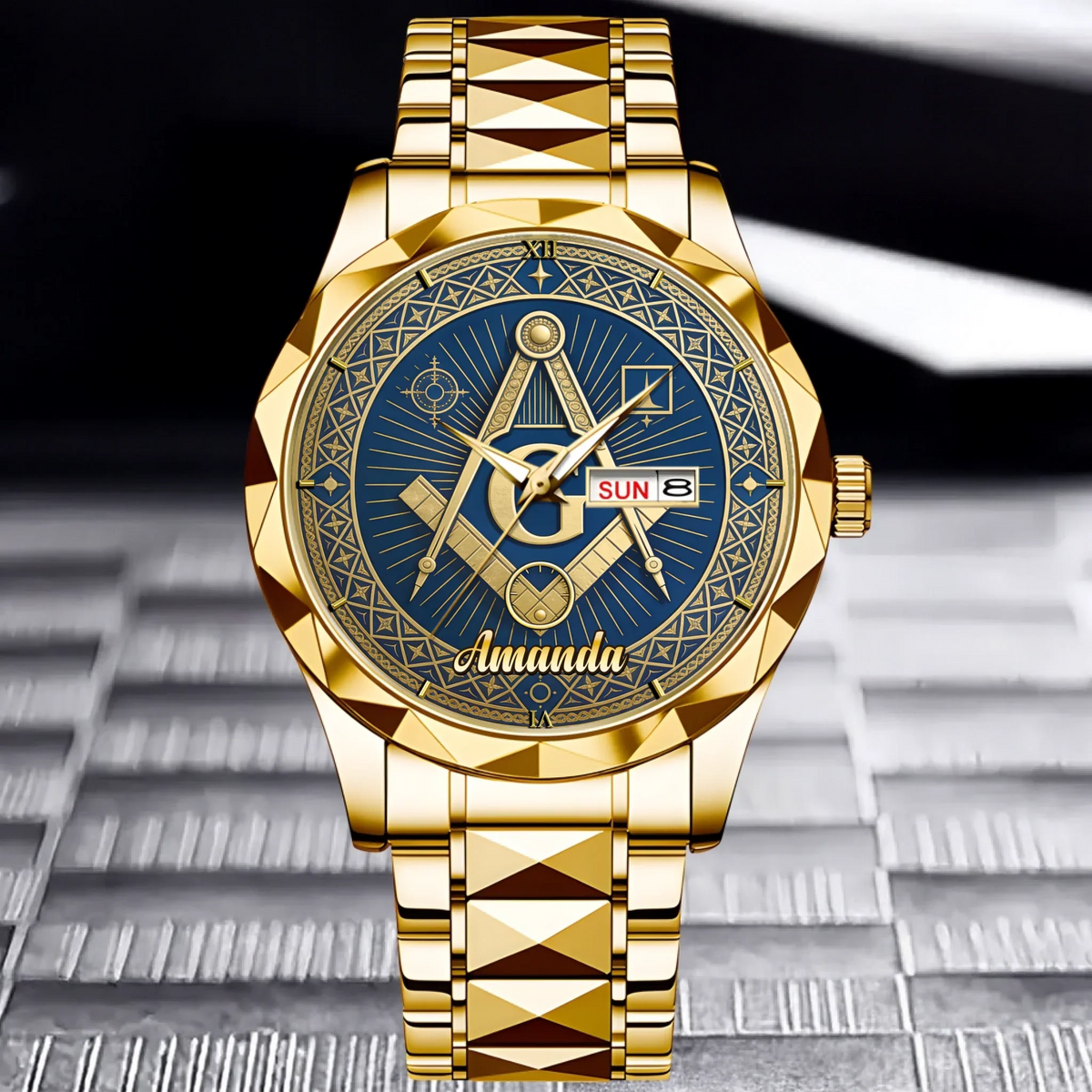 Masonic Square & Compass Customized Watch - Personalized Name – Timeless Fraternity Gift