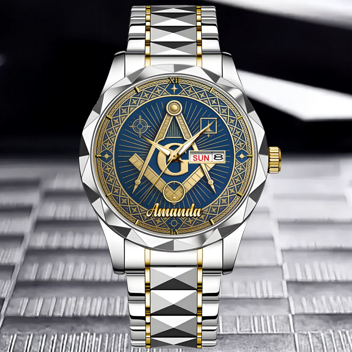 Masonic Square & Compass Customized Watch - Personalized Name – Timeless Fraternity Gift