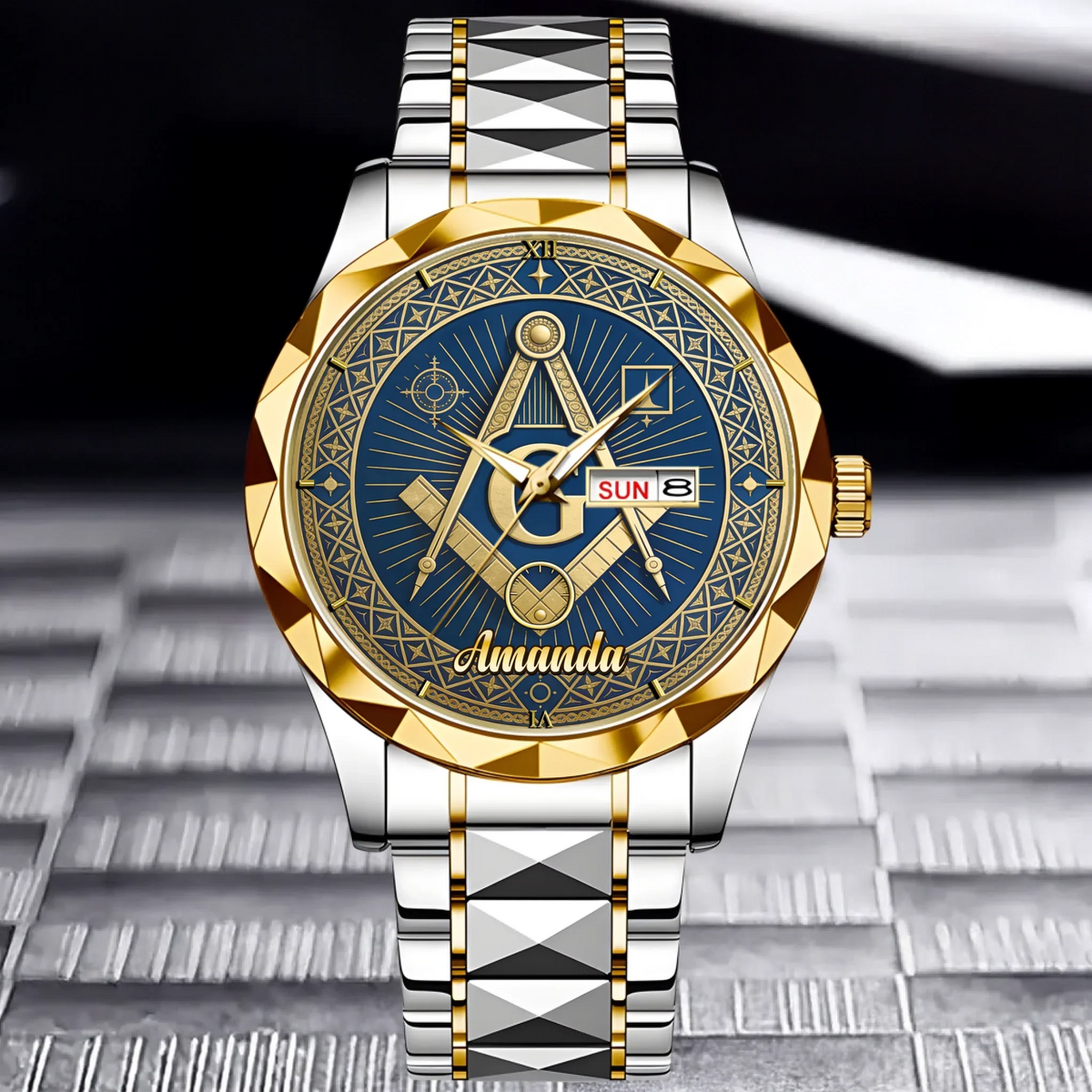 Masonic Square & Compass Customized Watch - Personalized Name – Timeless Fraternity Gift