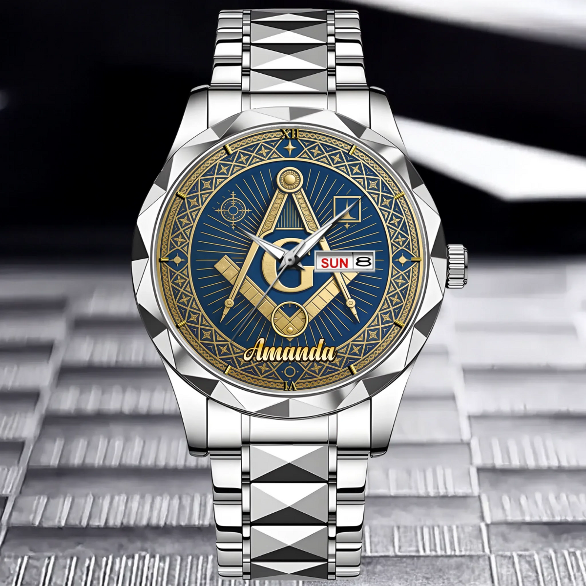 Masonic Square & Compass Customized Watch - Personalized Name – Timeless Fraternity Gift