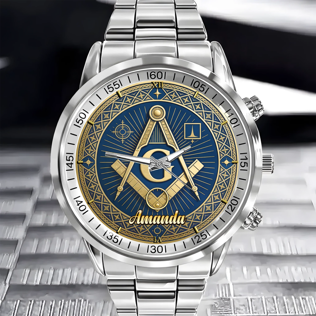 Masonic Square & Compass Customized Watch - Personalized Name – Timeless Fraternity Gift