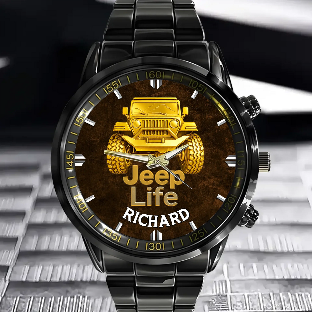 Off Road Car Customized Watch - Personalized Name & Jeep - Gifts For Him, Her