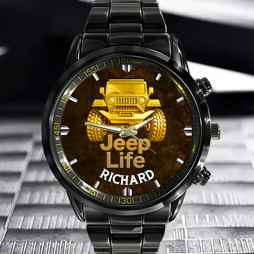 Off Road Car Customized Watch - Personalized Name & Jeep - Gifts For Him, Her