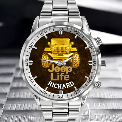 Off Road Car Customized Watch - Personalized Name & Jeep - Gifts For Him, Her