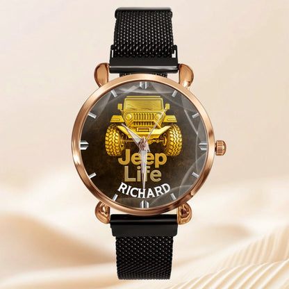 Off Road Car Customized Watch - Personalized Name & Jeep - Gifts For Him, Her