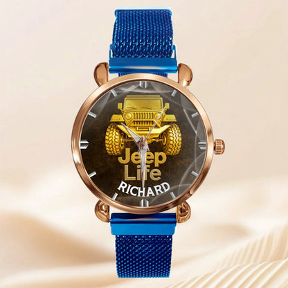 Off Road Car Customized Watch - Personalized Name & Jeep - Gifts For Him, Her