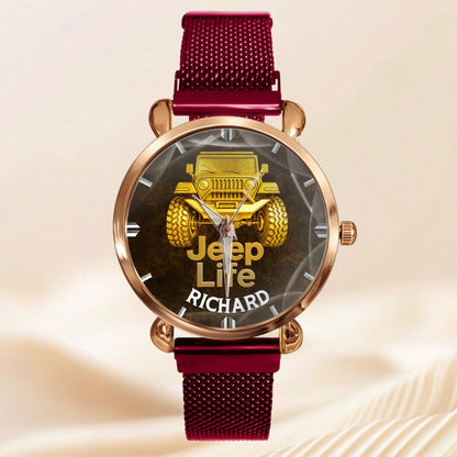 Off Road Car Customized Watch - Personalized Name & Jeep - Gifts For Him, Her