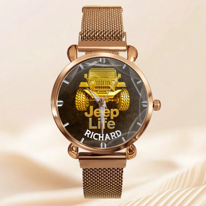 Off Road Car Customized Watch - Personalized Name & Jeep - Gifts For Him, Her