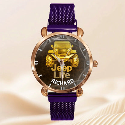 Off Road Car Customized Watch - Personalized Name & Jeep - Gifts For Him, Her