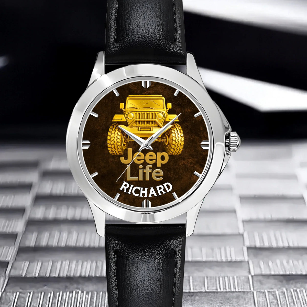 Off Road Car Customized Watch - Personalized Name & Jeep - Gifts For Him, Her