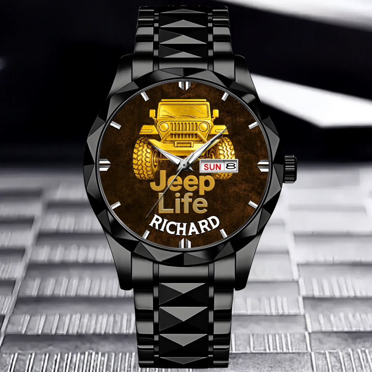 Off Road Car Customized Watch - Personalized Name & Jeep - Gifts For Him, Her