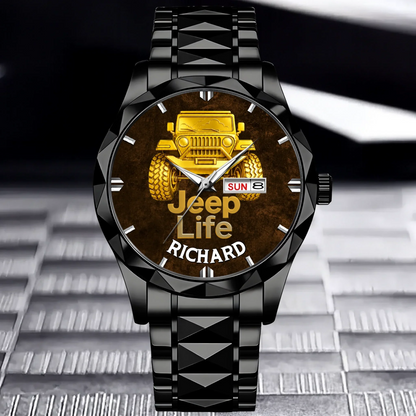Off Road Car Customized Watch - Personalized Name & Jeep - Gifts For Him, Her