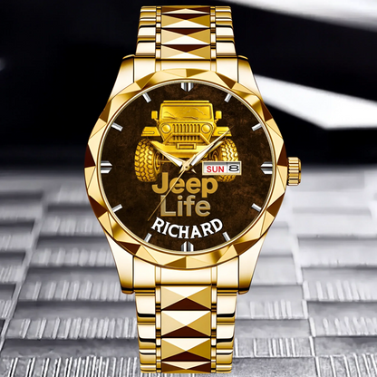 Off Road Car Customized Watch - Personalized Name & Jeep - Gifts For Him, Her