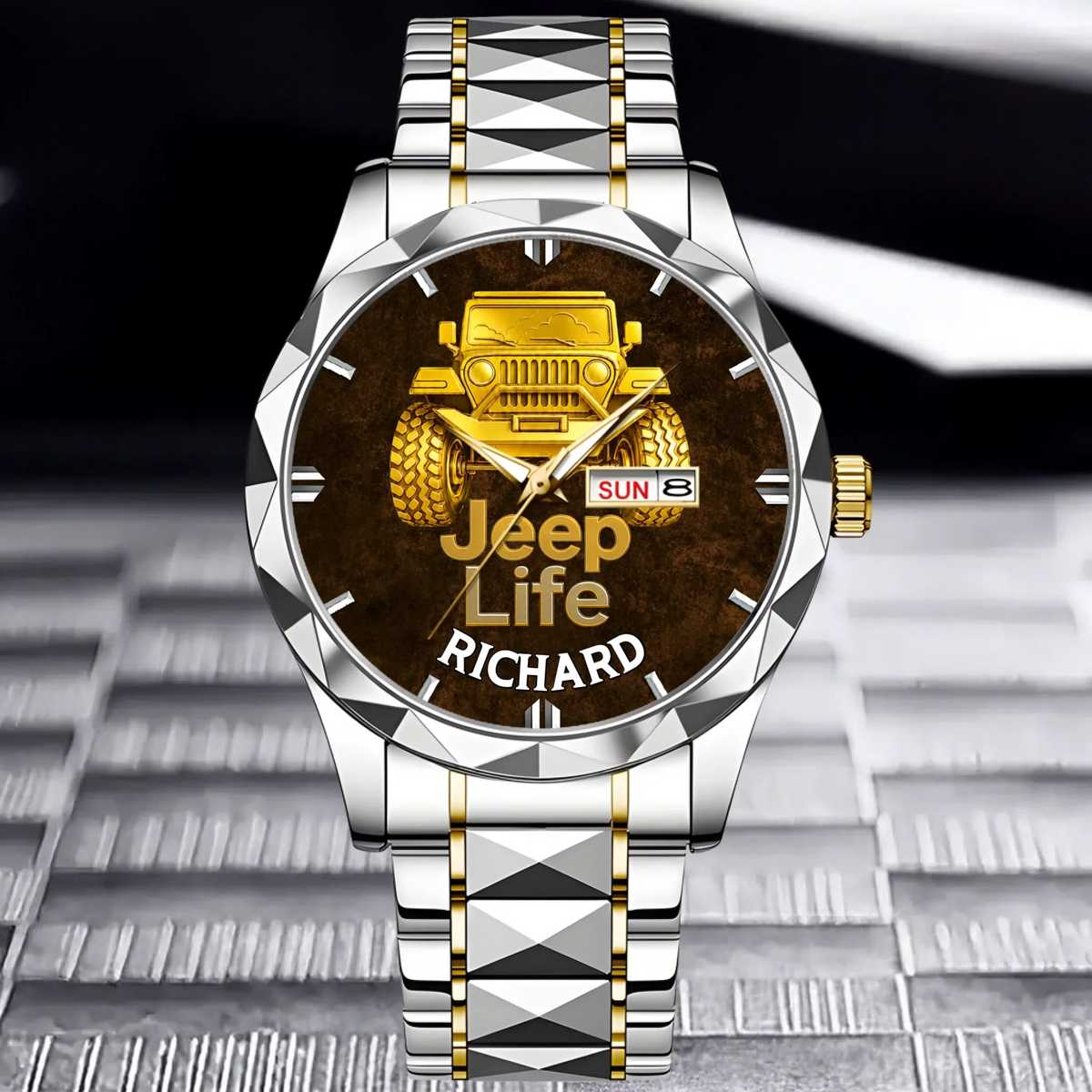 Off Road Car Customized Watch - Personalized Name & Jeep - Gifts For Him, Her