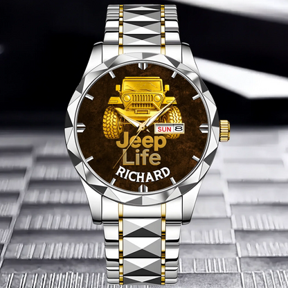 Off Road Car Customized Watch - Personalized Name & Jeep - Gifts For Him, Her