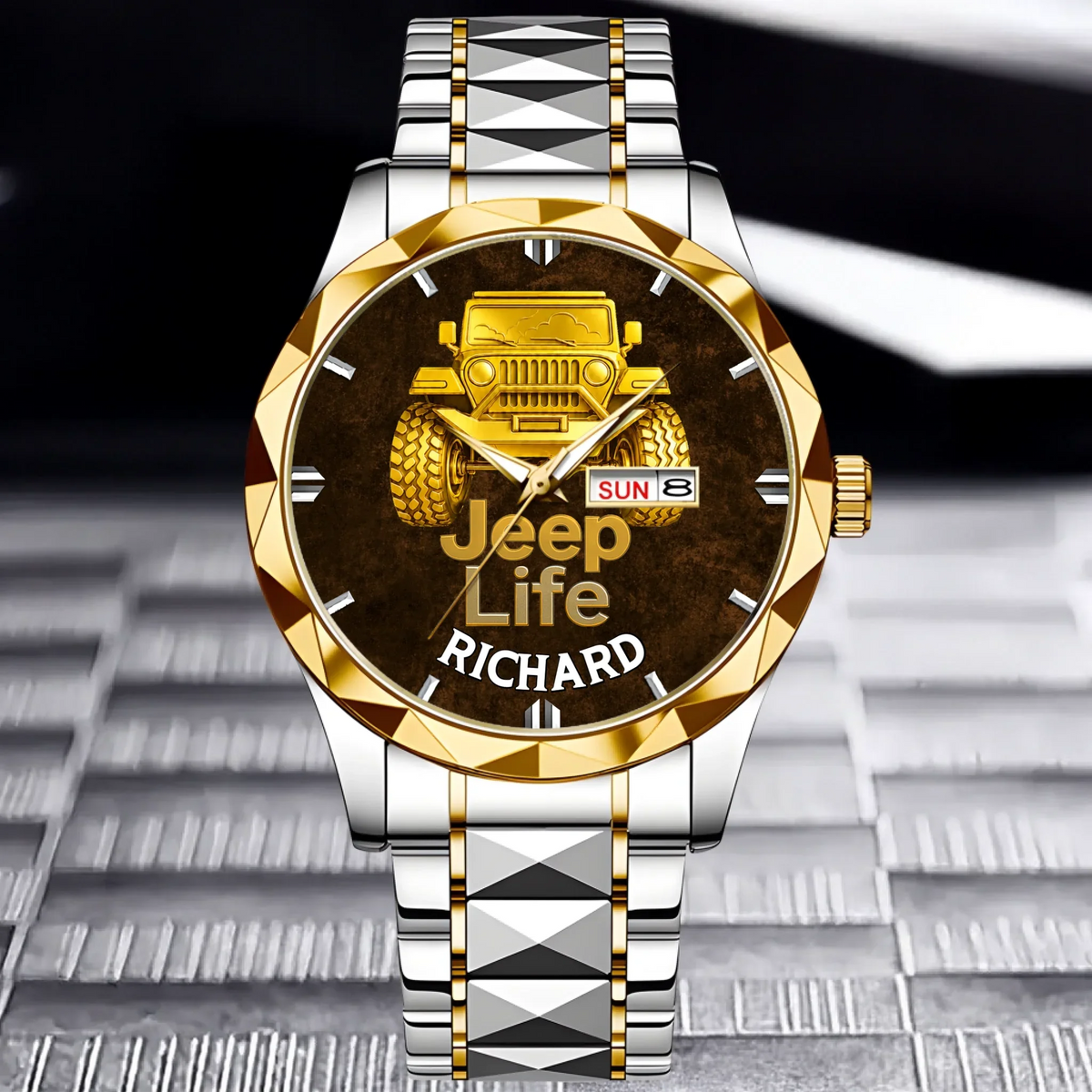 Off Road Car Customized Watch - Personalized Name & Jeep - Gifts For Him, Her