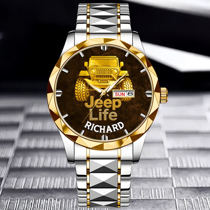 Off Road Car Customized Watch - Personalized Name & Jeep - Gifts For Him, Her