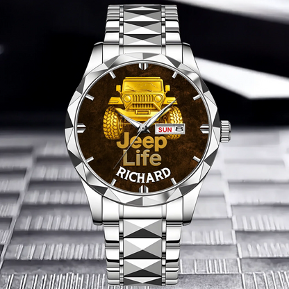 Off Road Car Customized Watch - Personalized Name & Jeep - Gifts For Him, Her