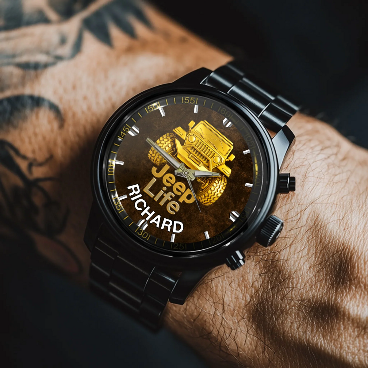 Off Road Car Customized Watch - Personalized Name & Jeep - Gifts For Him, Her