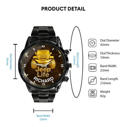 Off Road Car Customized Watch - Personalized Name & Jeep - Gifts For Him, Her